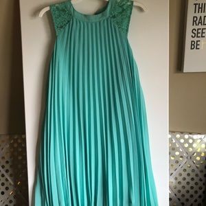 Mint Pleated Easter Dress w/ a touch of lace!